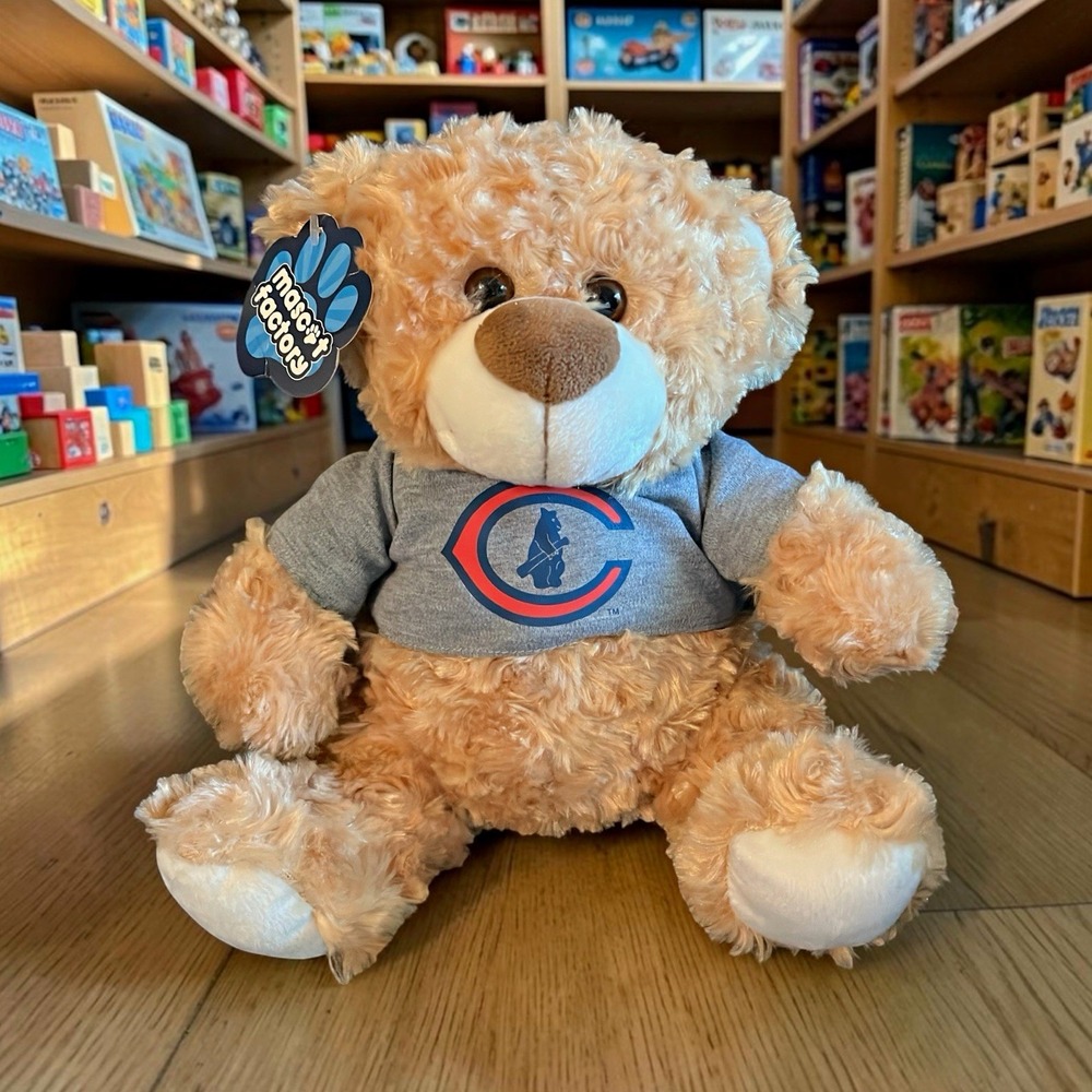 Mascot Factory Brown Bear Teddy Plush 12" MLB Chicago Cubs Shirt w/ Tags